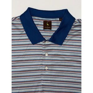 TailorByrd Mens Striped Polo Shirt Tall  Fit Size 3XLT Egyptian Cotton Golf